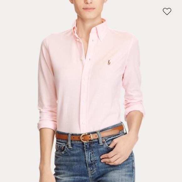 Ralph Lauren | Tops | Womens Ralph Lauren Knit Cotton Oxford Shirt |  Poshmark
